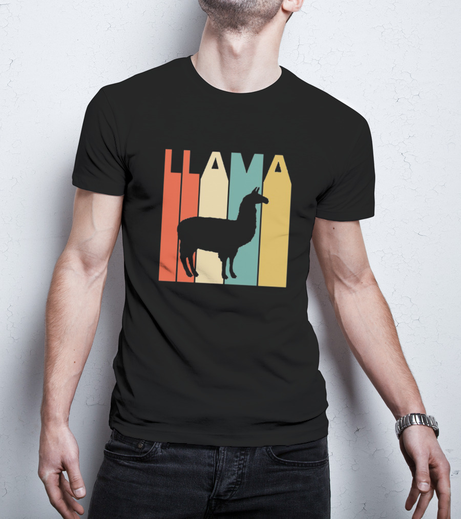 LLAMA Silhouette Retro Colors T-Shirt