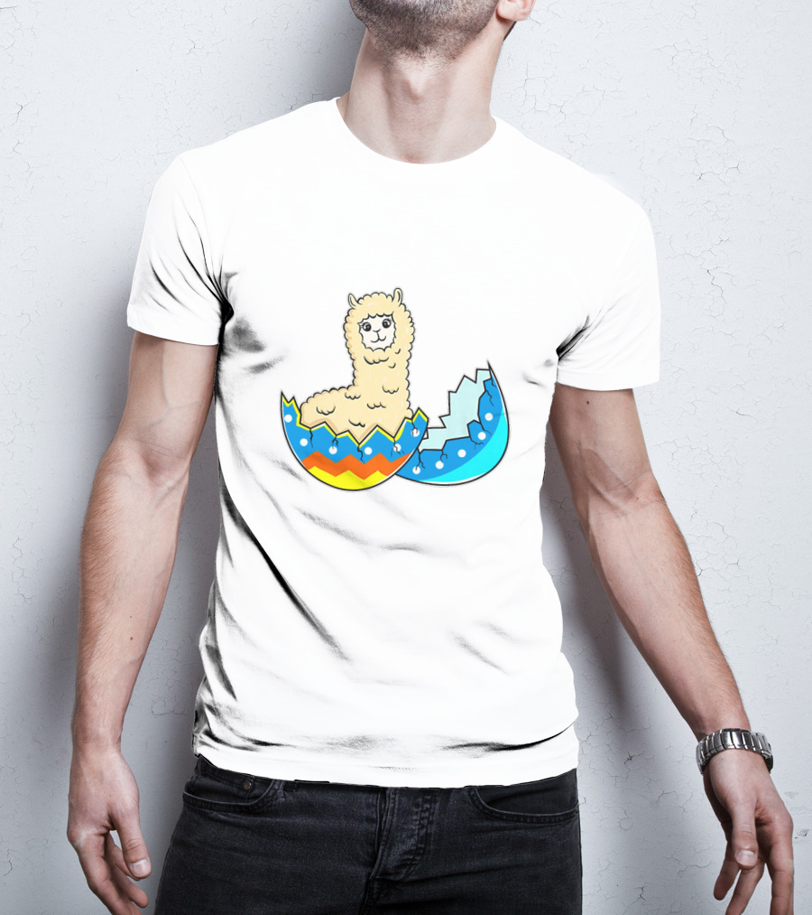 Llama Hatching From Easter Egg T-Shirt