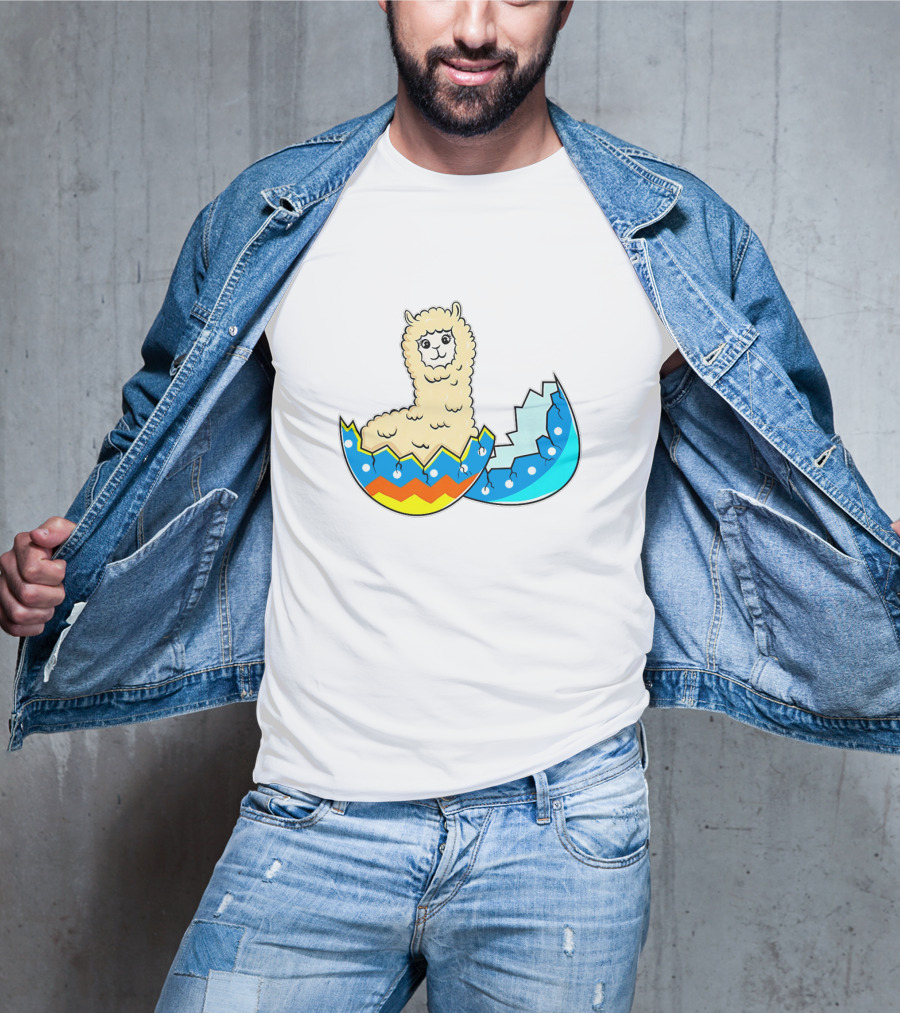 Llama Hatching From Easter Egg T-Shirt