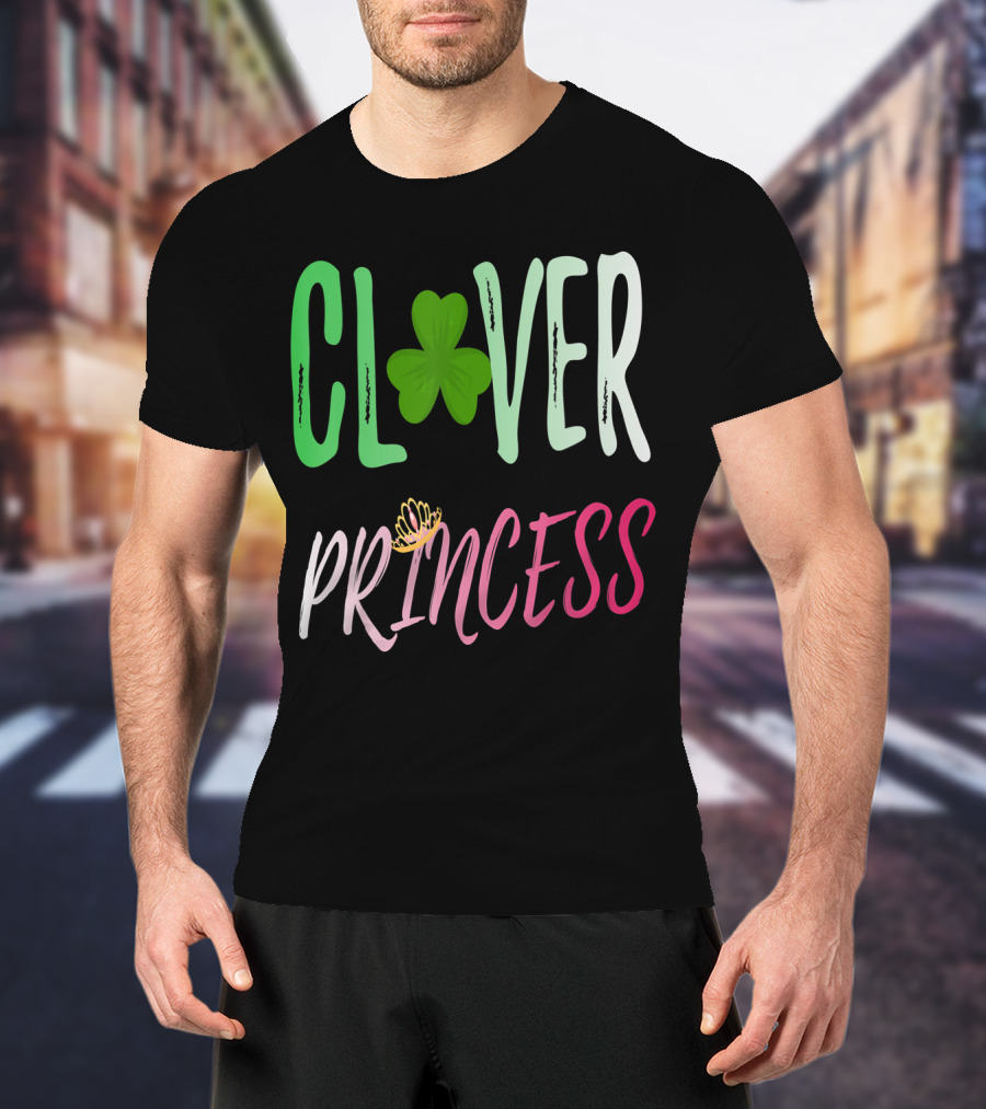 Clover Princess With Shamrock Tiara For Irish T-Shirt
