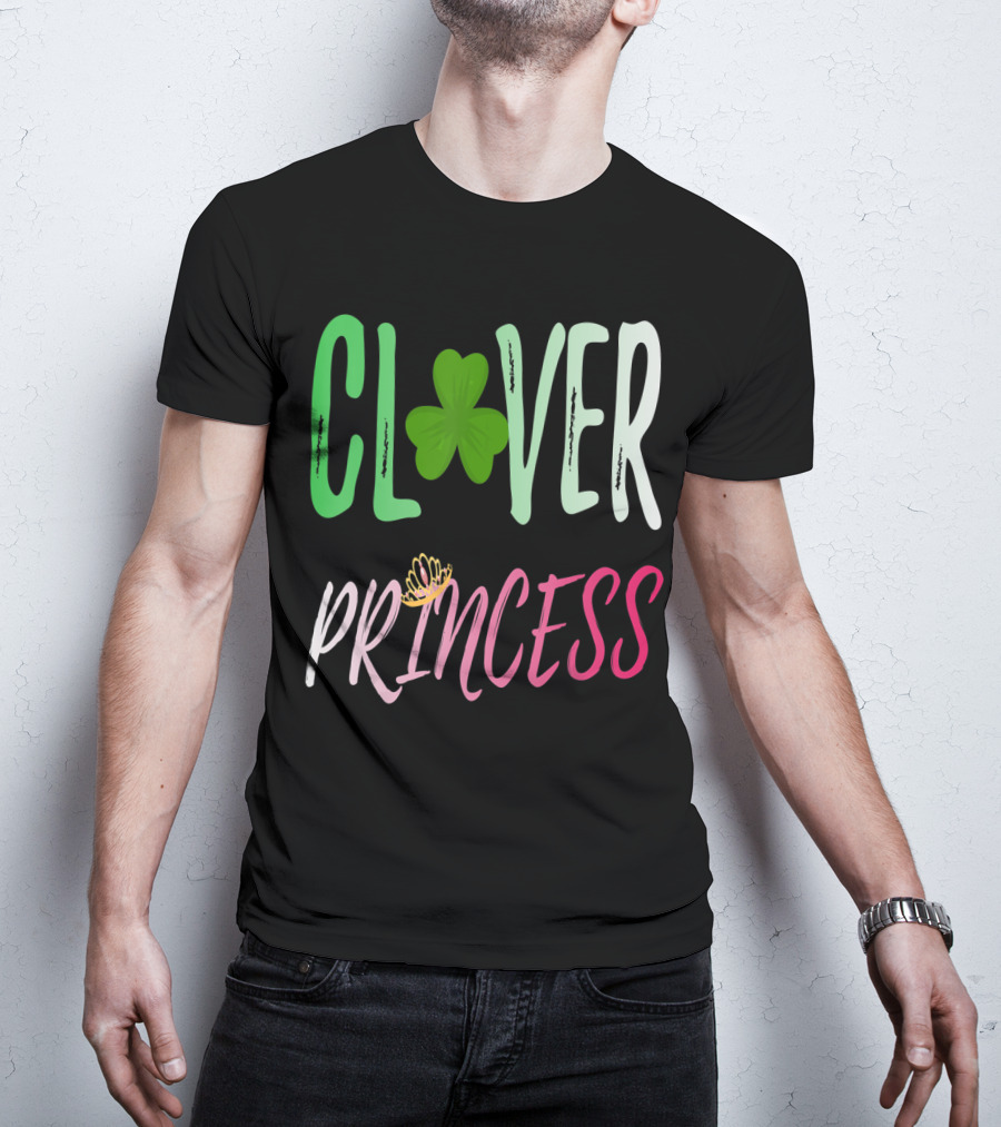 Clover Princess With Shamrock Tiara For Irish T-Shirt