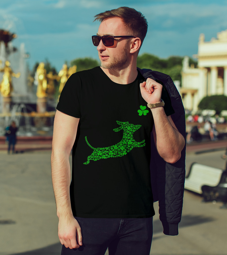 Cute Dachshund Dog Made Of Shamrocks For St. Patrick's Day T-Shirt