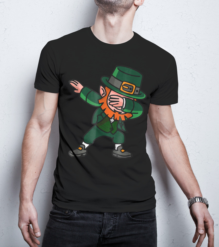 Dabbing Leprechaun Irish Dance Move Green Hat T-Shirt