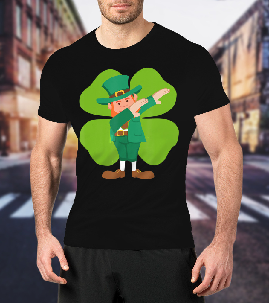 Dabbing Leprechaun Lucky Clover Dance T-Shirt