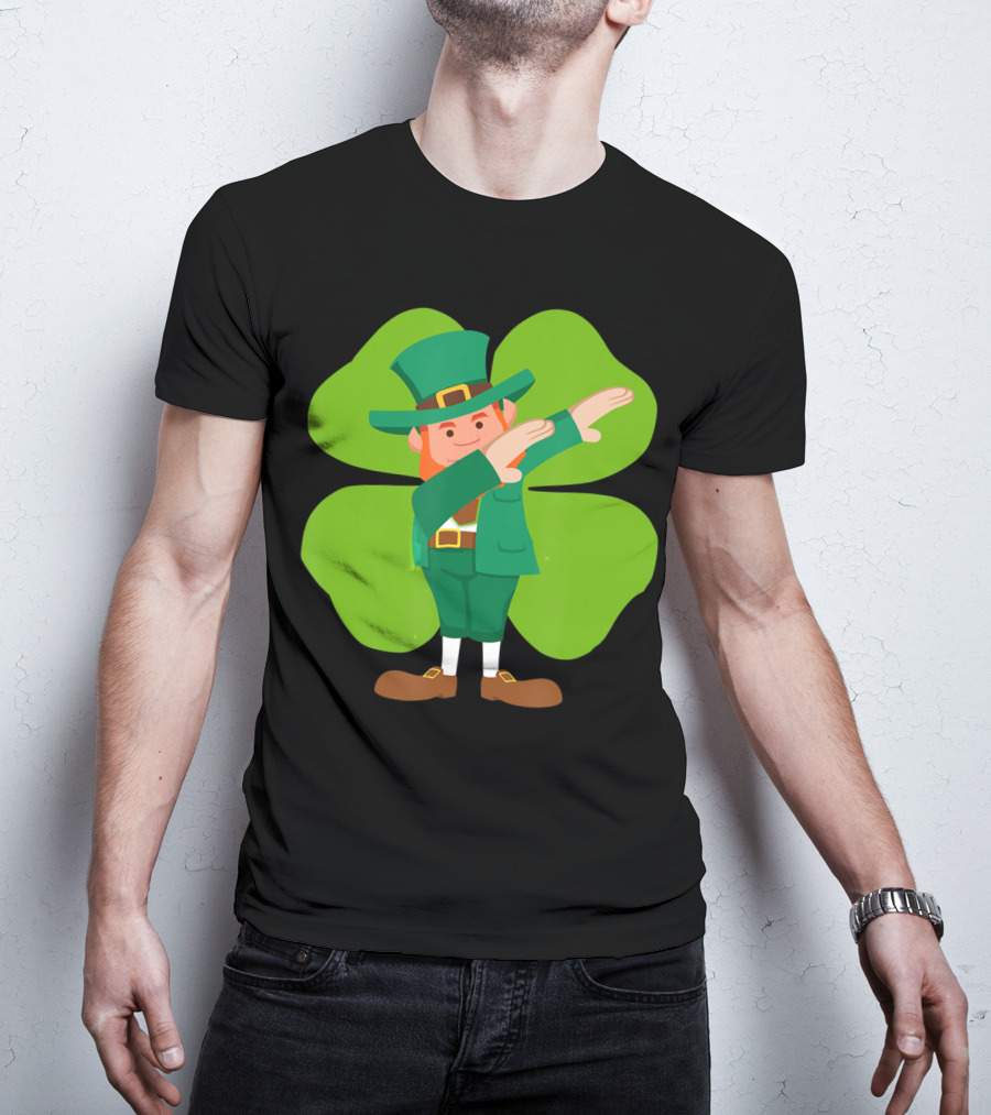 Dabbing Leprechaun Lucky Clover Dance T-Shirt