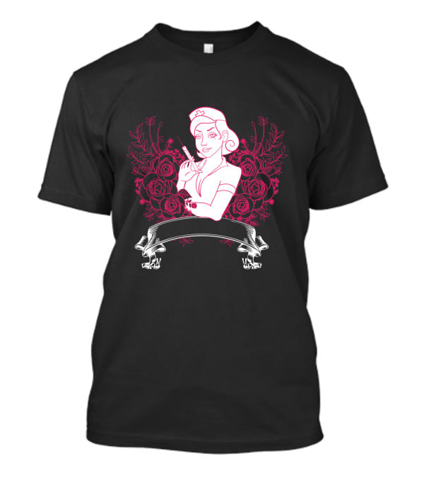 Nurse Life Floral Badge T-Shirt