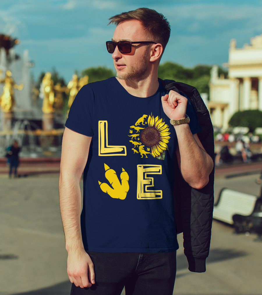 Love Sunflower Dinosaur Claw T-Shirt