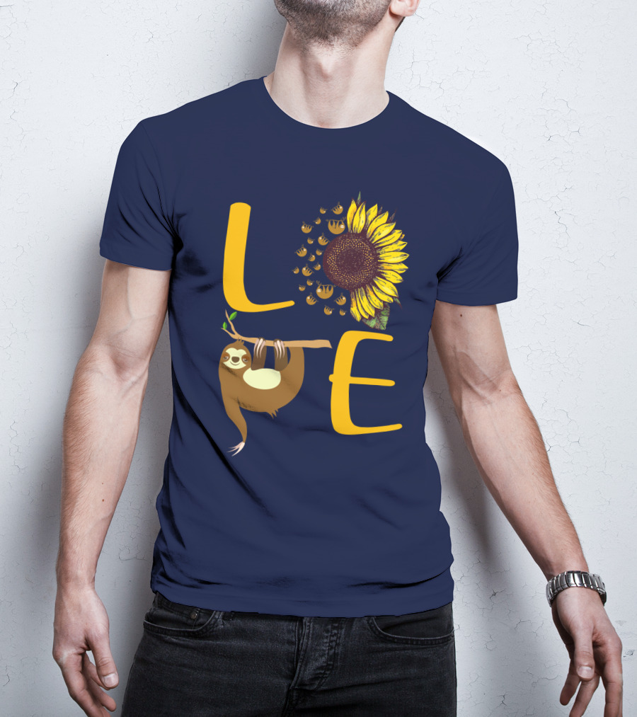 Love Sunflower Sloth Bees T-Shirt