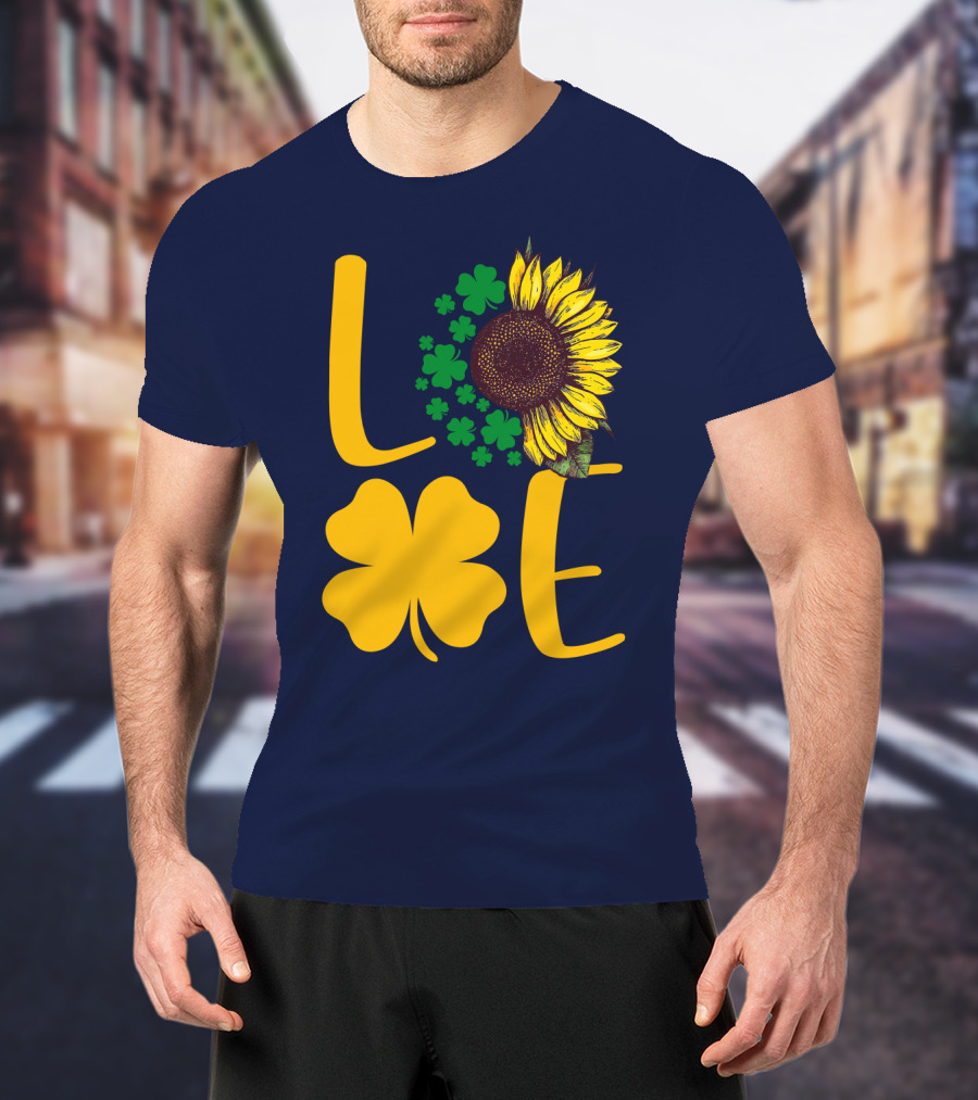 Love Sunflower Four-Leaf Clover T-Shirt