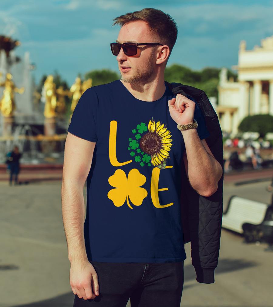 Love Sunflower Four-Leaf Clover T-Shirt