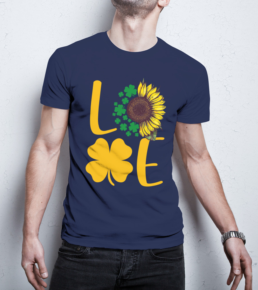 Love Sunflower Four-Leaf Clover T-Shirt