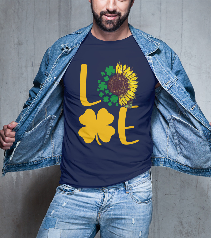 Love Sunflower Four-Leaf Clover T-Shirt