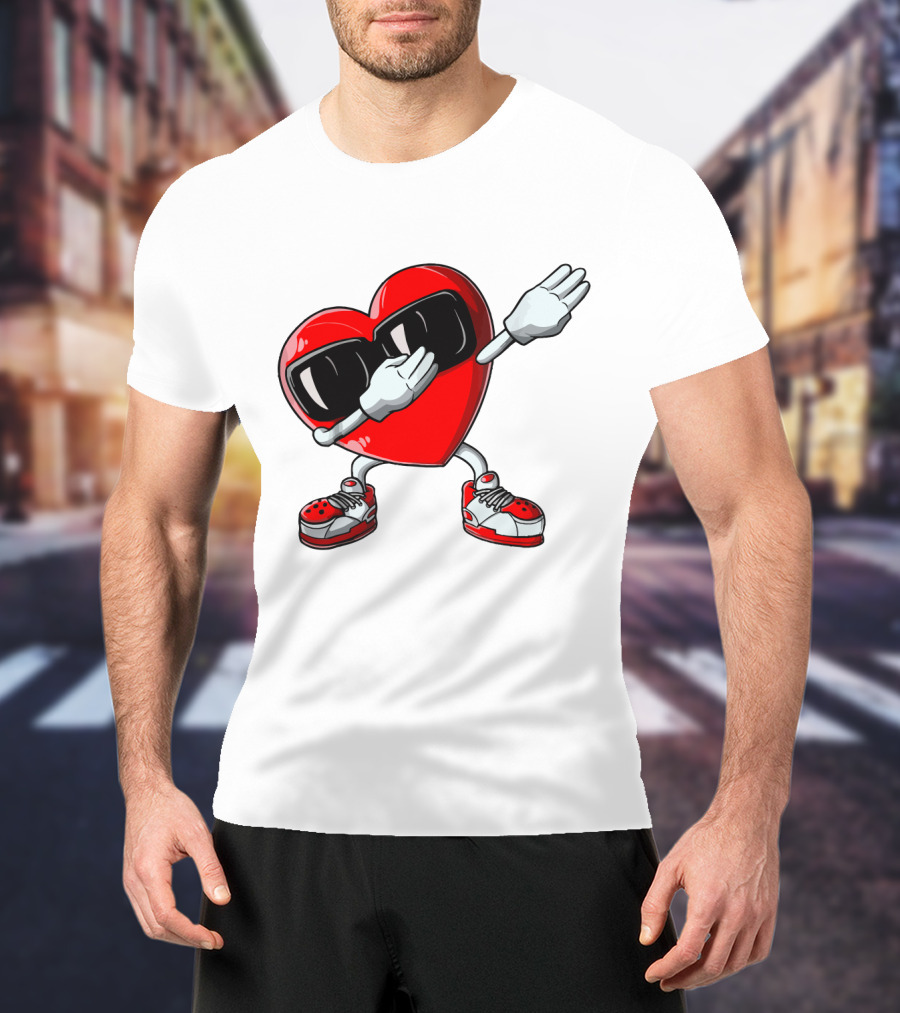 Heart Dabbing With Sunglasses And Sneakers T-Shirt