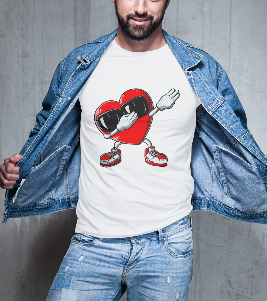 Heart Dabbing With Sunglasses And Sneakers T-Shirt