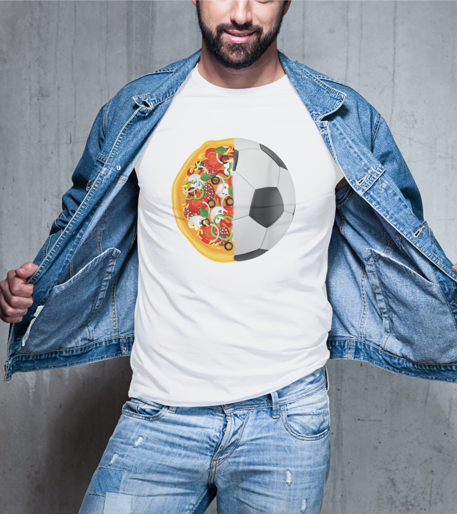 Soccer Ball Half Pizza Toppings Fusion T-Shirt