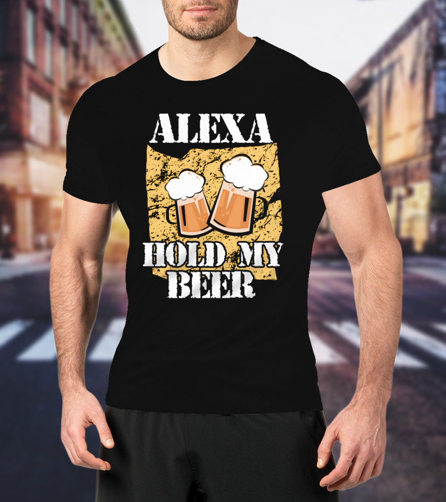 ALEXA HOLD MY BEER Two Beer Mugs Iconic T-Shirt