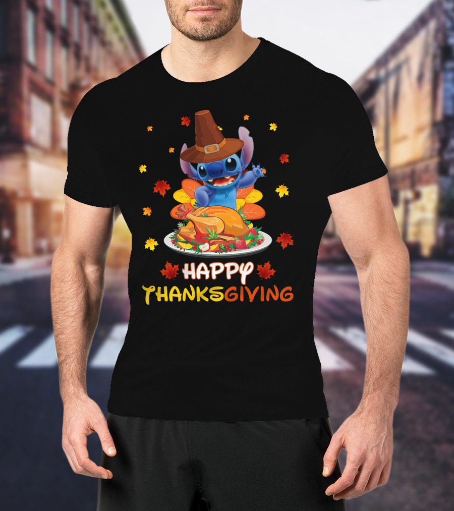 Happy Thanksgiving Stitch Turkey Feast T-Shirt