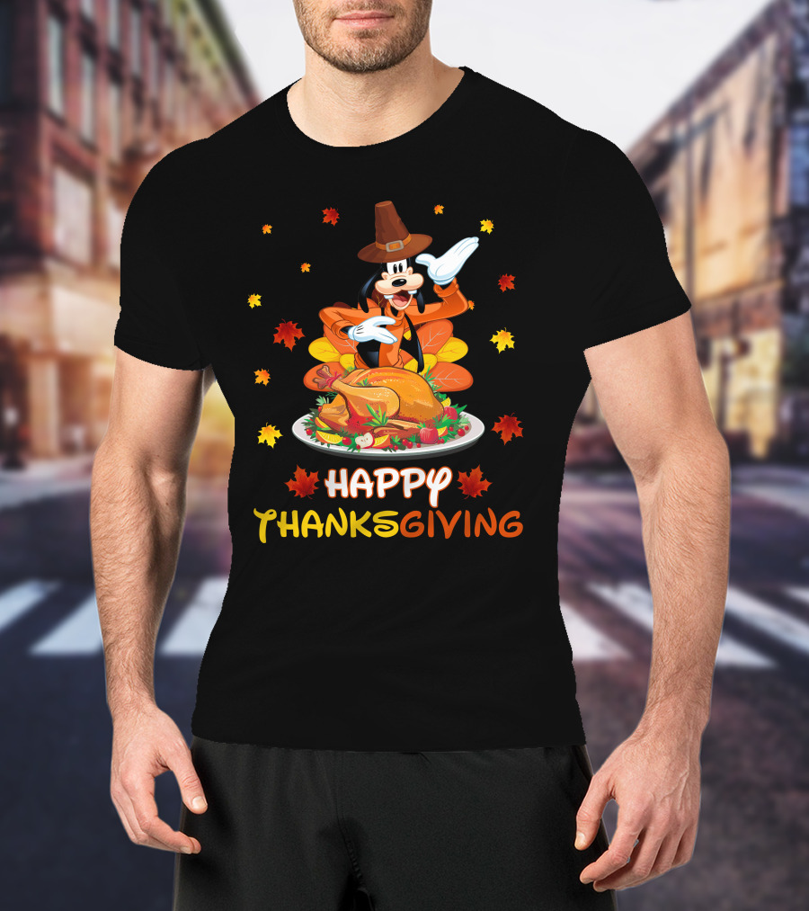 Happy Thanksgiving Goofy Pilgrim Turkey Feast T-Shirt