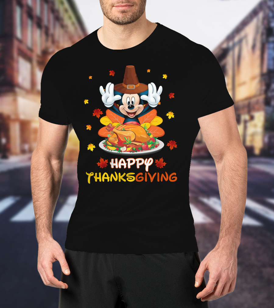 Happy Thanksgiving Mickey Turkey Feast T-Shirt
