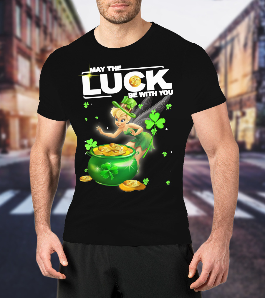 May The Luck Be With You Tinkerbell Coins Green T-Shirt