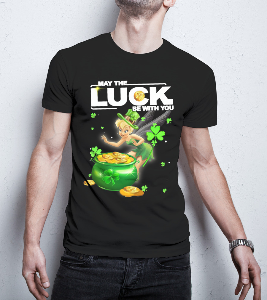 May The Luck Be With You Tinkerbell Coins Green T-Shirt
