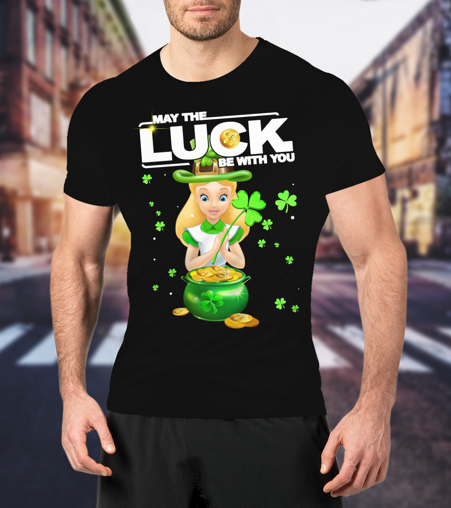 May The Luck Be With You Alice Shamrock Coins T-Shirt