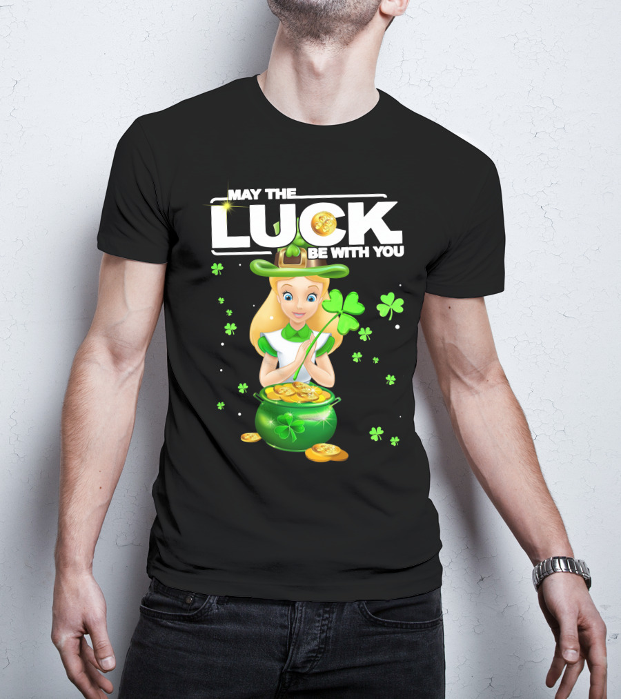 May The Luck Be With You Alice Shamrock Coins T-Shirt