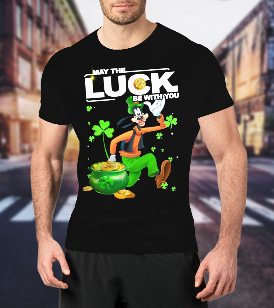Goofy May The Luck Be With You Coins And Clovers T-Shirt