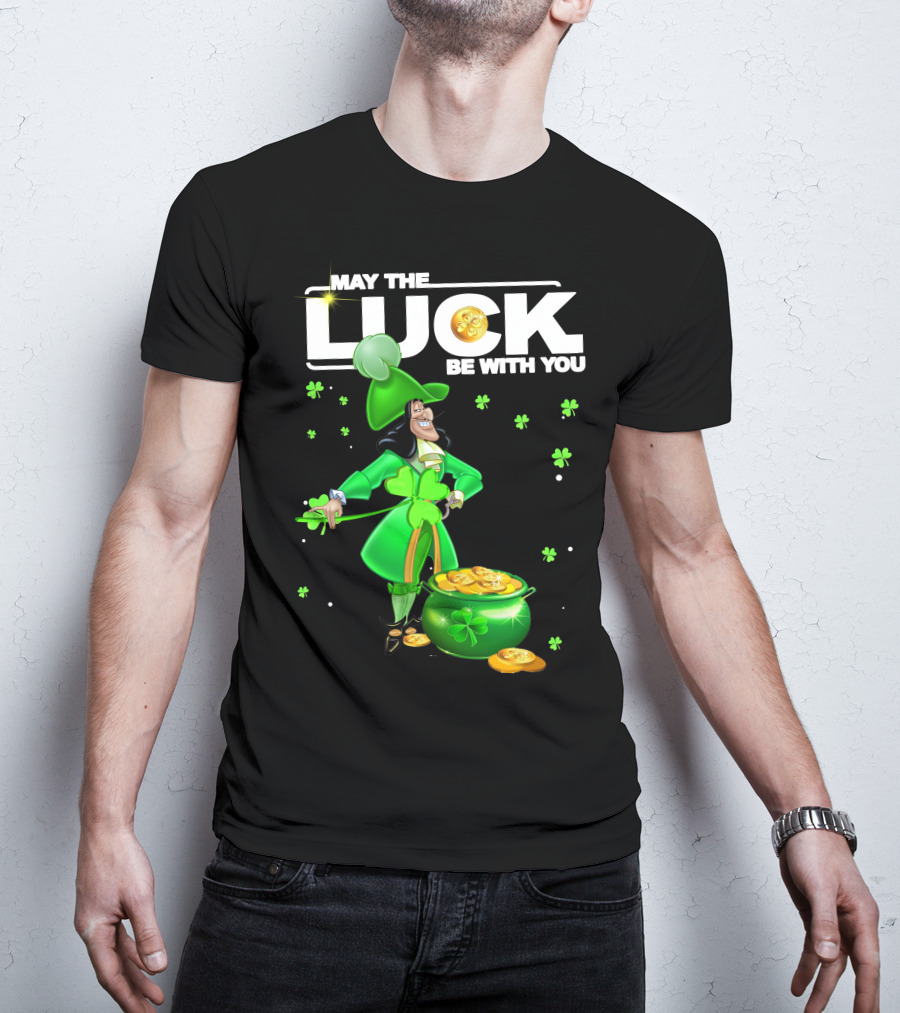 May The Luck Be With You Hook Luck Captain Green Coins Shamrock Pot T-Shirt