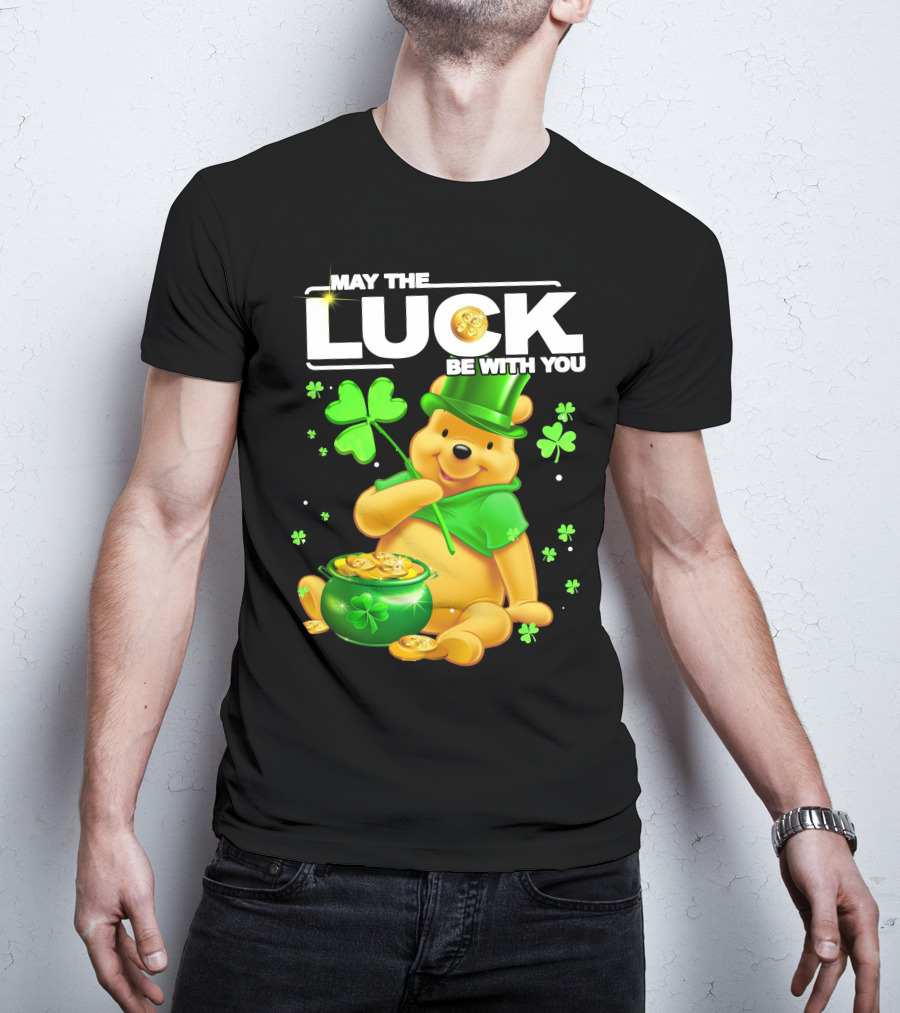 May The Luck Be With You Shamrock Pot Of Gold Bear T-Shirt