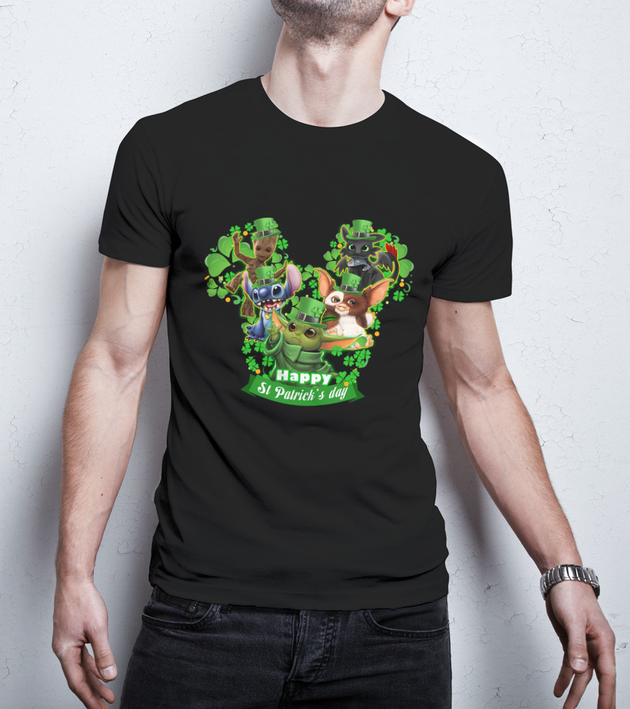 Happy St Patrick's Day Baby Yoda And Friends T-Shirt
