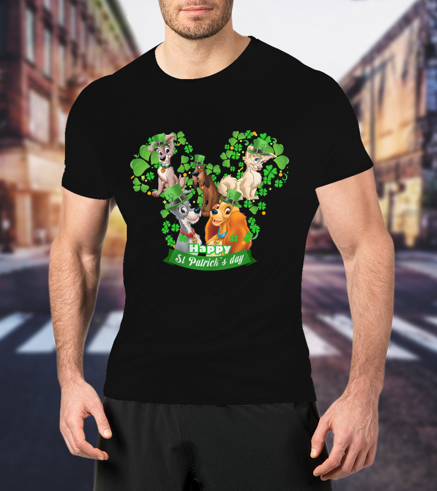 Lady And Tramp Happy St Patrick's Day T-Shirt