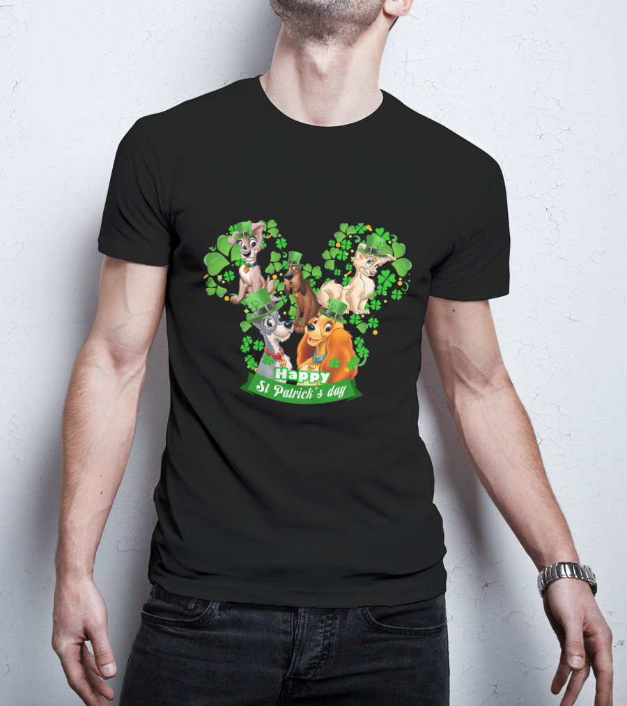 Lady And Tramp Happy St Patrick's Day T-Shirt
