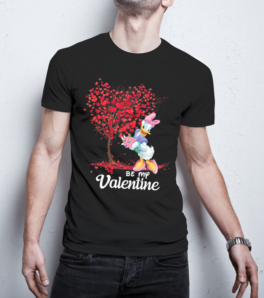 Be My Valentine Daisy Duck Hearts Tree T-Shirt