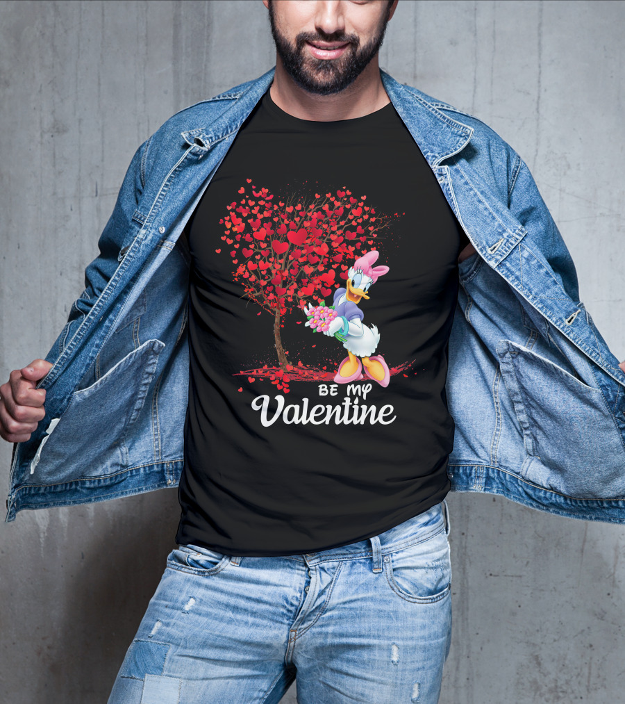 Be My Valentine Daisy Duck Hearts Tree T-Shirt