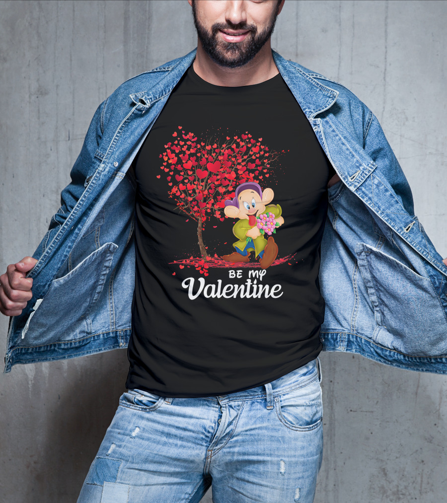 Be My Valentine Dopey Hearts Tree Bouquet T-Shirt