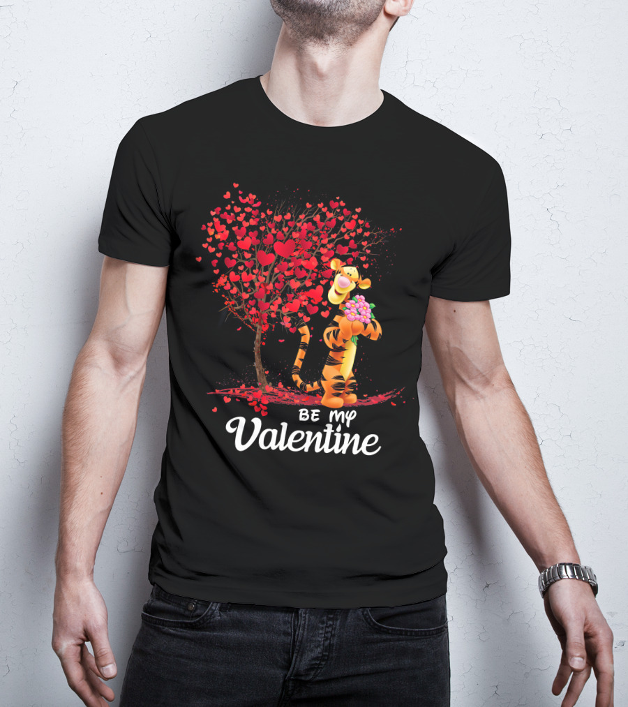 Be My Valentine Tiger Hearts Bouquet T-Shirt