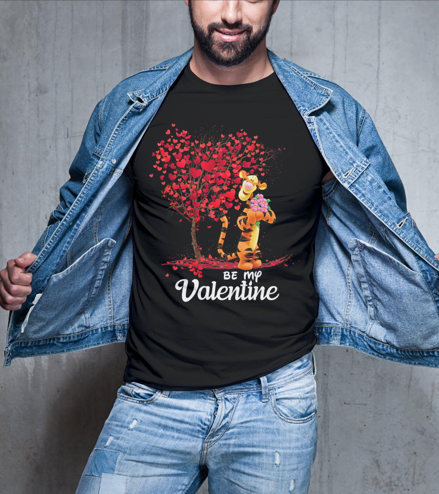 Be My Valentine Tiger Hearts Bouquet T-Shirt