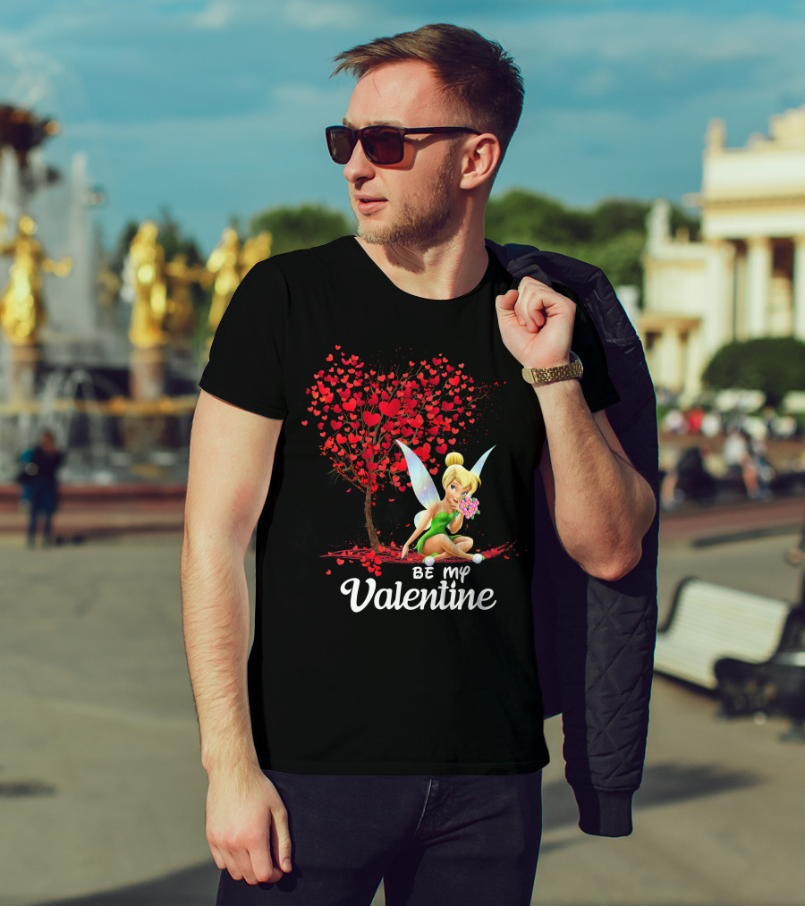 Be My Valentine Tinkerbell Hearts Tree T-Shirt
