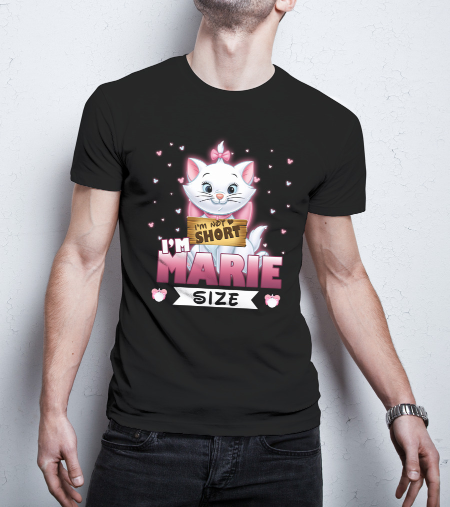 I'm Not Short I'm Marie Size Cat With Heart Background T-Shirt