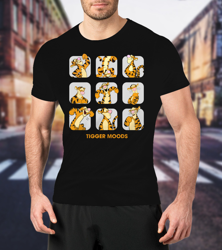 Tigger Moods Expressions Cartoon Character Blocks T-Shirt