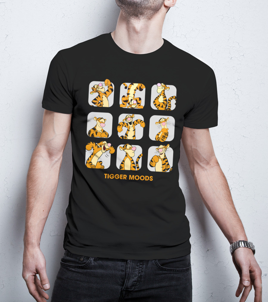 Tigger Moods Expressions Cartoon Character Blocks T-Shirt