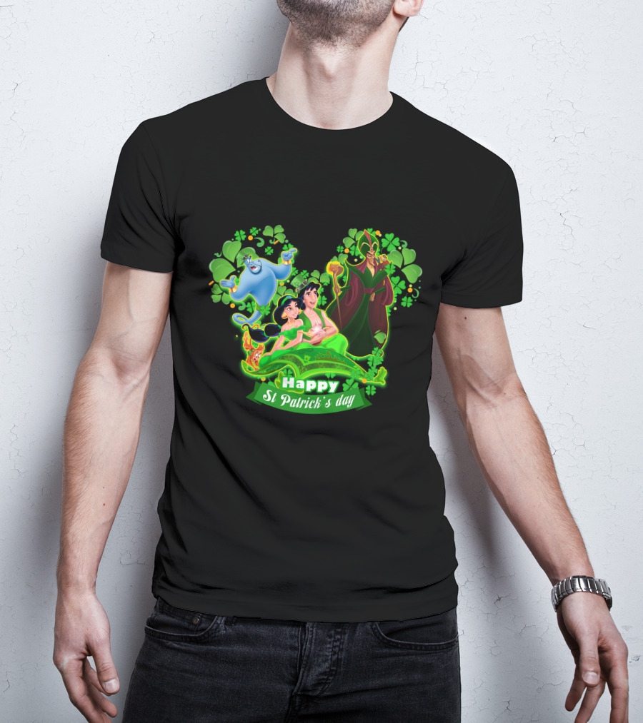 Happy St Patrick's Day Aladdin Jasmine Genie Jafar T-Shirt