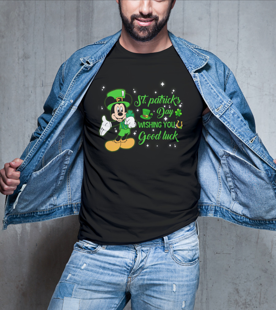 St. Patrick's Day Mickey Mouse Wishing You Good Luck T-Shirt