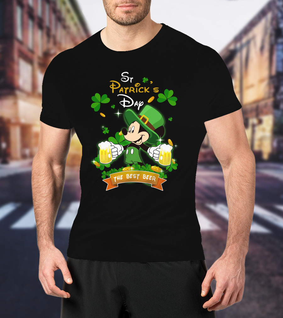 St Patrick's Day Mickey The Best Beer T-Shirt