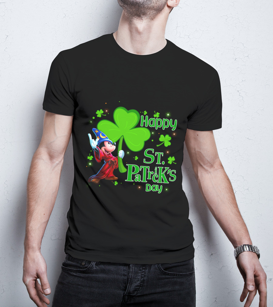 Sorcerer Mickey Happy St. Patrick's Day Shamrock T-Shirt