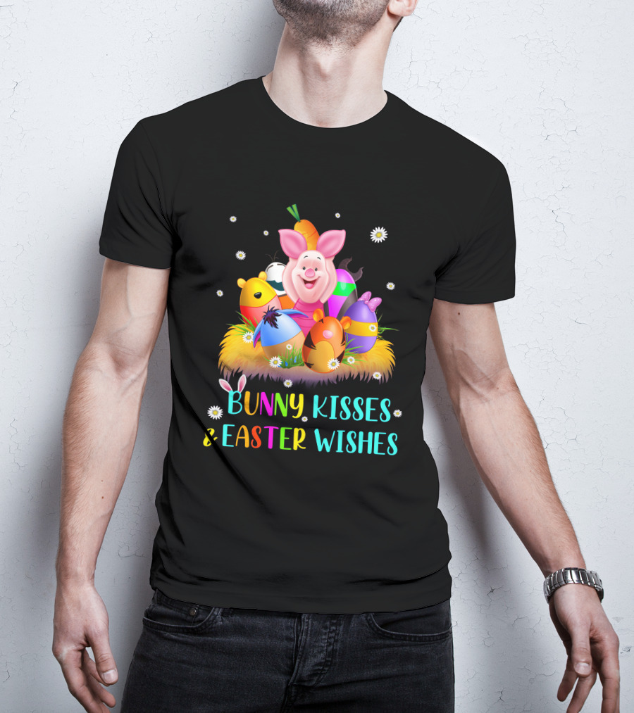 Bunny Kisses And Easter Wishes Piglet Eggs T-Shirt