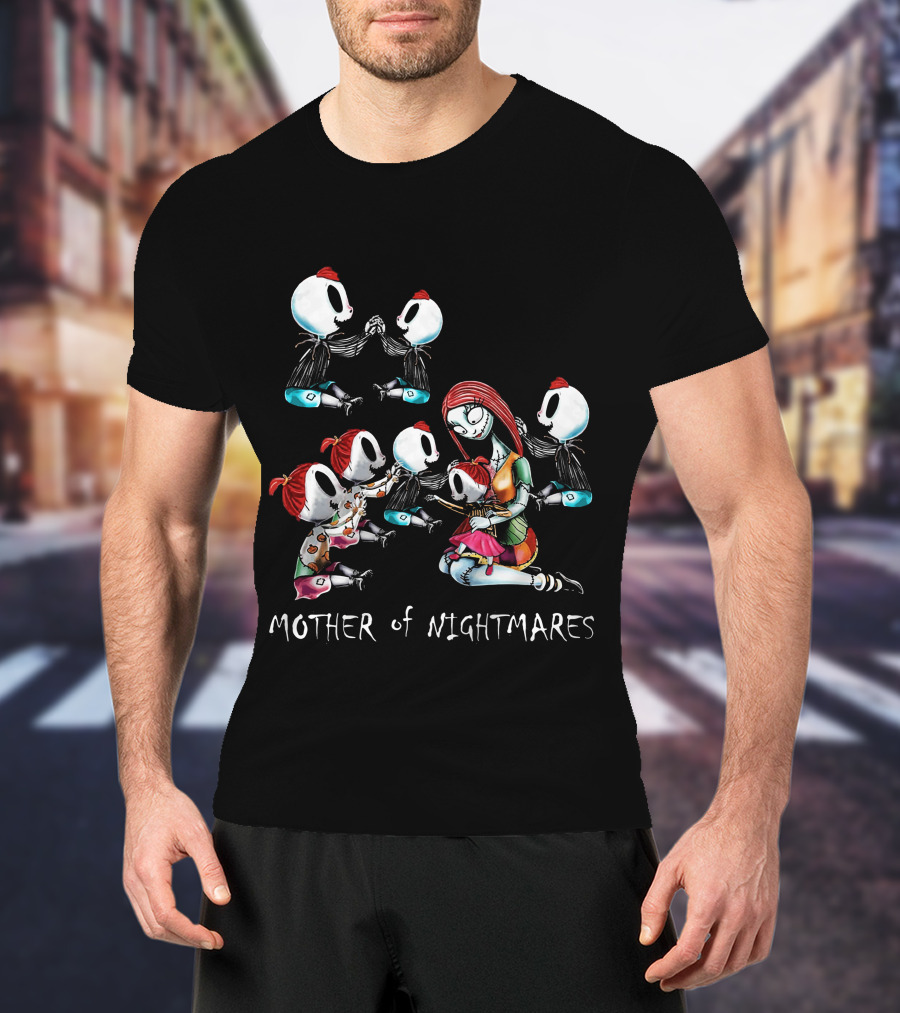 Mother Of Nightmares 4 Boys 3 Girls Halloween Themed Family Scene T-Shirt