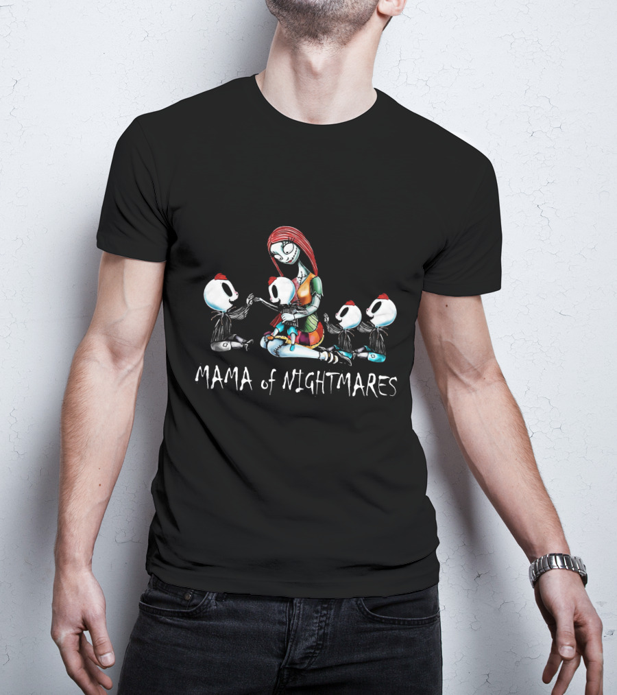 4 Boys Mama Of Nightmares Skeleton Characters T-Shirt