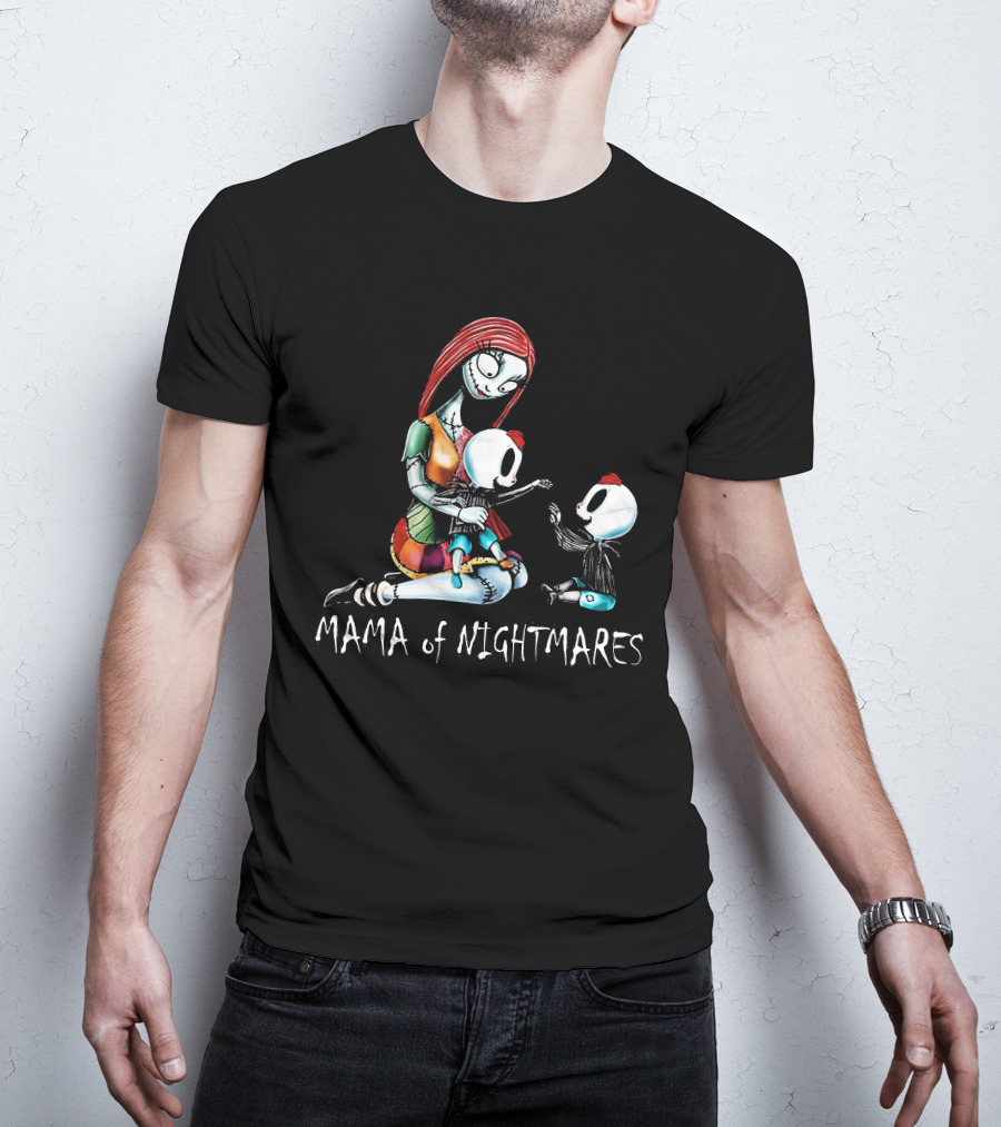 Mama Of Nightmares With Twin Boys In Patchwork Dress T-Shirt